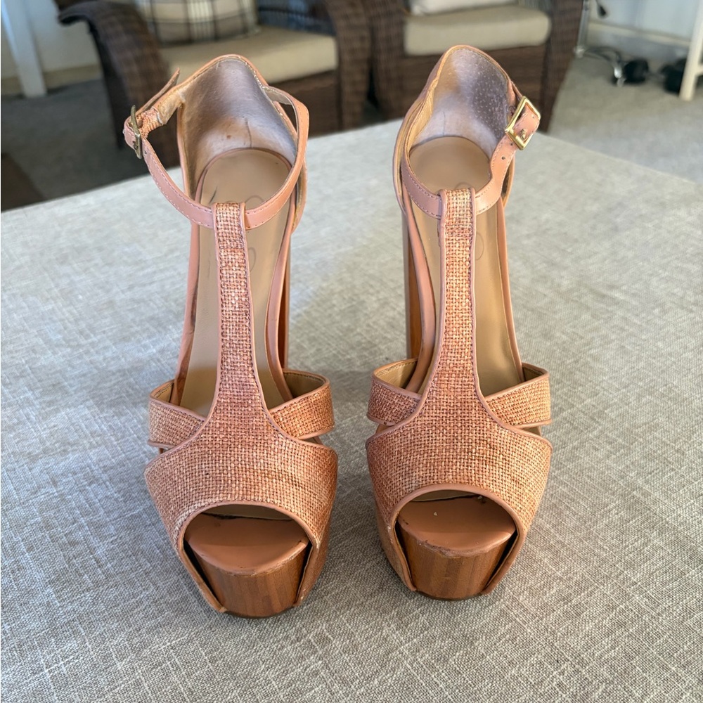 Jessica Simpson Elegant Blush Platform Heels
